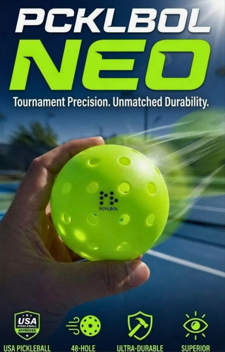 PCKL BOL NEO neon lime pickleball promotional image